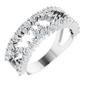 14K White 3/4 CTW Diamond Negative Space Ring - BN & CO JEWELRY