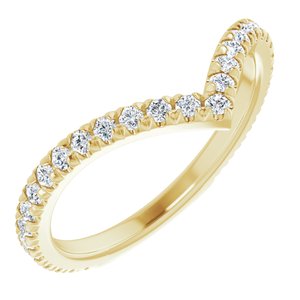 14K Yellow 3/8 CTW Natural Diamond French-Set Contour Band - BN & CO JEWELRY