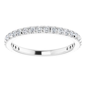 14K White 3/8 CTW Natural Diamond French-Set Anniversary Band - BN & CO JEWELRY