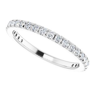 14K White 3/8 CTW Natural Diamond French-Set Anniversary Band - BN & CO JEWELRY