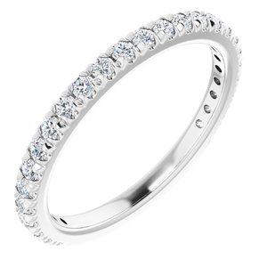 14K White 3/8 CTW Natural Diamond French-Set Anniversary Band - BN & CO JEWELRY