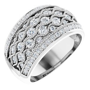 14K White 1 CTW Natural Diamond Ring - BN & CO JEWELRY