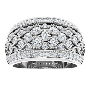 14K White 1 CTW Natural Diamond Ring - BN & CO JEWELRY