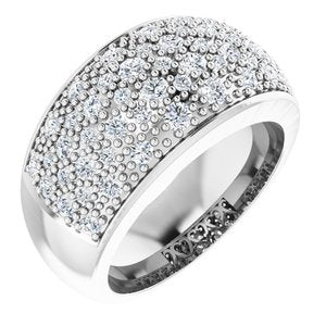 14K White 1 CTW Diamond Micro Pave Ring Size 6 - BN & CO JEWELRY