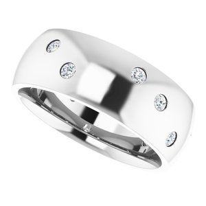 14K White 3/8 CTW Diamond Scattered Accented Band - BN & CO JEWELRY