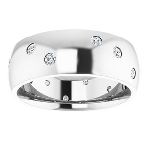 14K White 3/8 CTW Diamond Scattered Accented Band - BN & CO JEWELRY