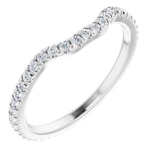 14K White 1/3 CTW Natural Diamond French-Set Matching Band - BN & CO JEWELRY