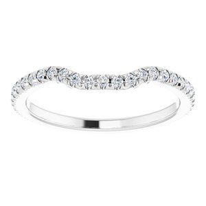 14K White 1/3 CTW Natural Diamond French-Set Matching Band - BN & CO JEWELRY