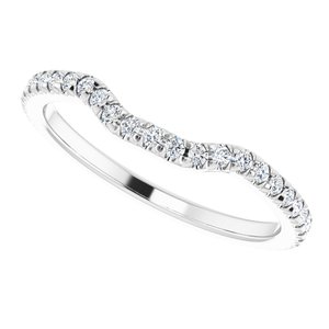 14K White 1/3 CTW Natural Diamond French-Set Matching Band - BN & CO JEWELRY