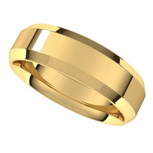 14K Yellow 6 mm Beveled-Edge Comfort-Fit Band Size 10.5 - BN & CO JEWELRY