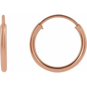 14K Rose 10 mm Flexible Endless Huggie Earrings - BN & CO JEWELRY