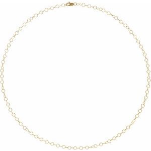 14K Yellow 3.5mm Round Cable 16" Chain - BN & CO JEWELRY