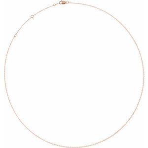 18K Rose 1 mm Diamond-Cut Cable 16" Chain - BN & CO JEWELRY