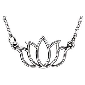 Sterling Silver Tiny PoshÂ® Lotus 16-18" Necklace - BN & CO JEWELRY