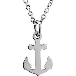 Sterling Silver Tiny PoshÂ® Petite Anchor 16-18" Necklace - BN & CO JEWELRY