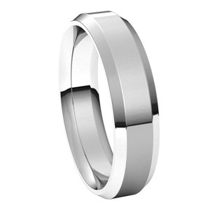 Platinum 5 mm Beveled-Edge Comfort-Fit Band Size 9 - BN & CO JEWELRY
