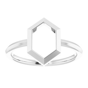 Sterling Silver Negative Space Hexagon Ring - BN & CO JEWELRY