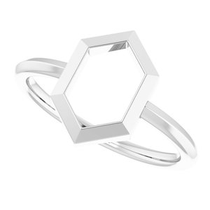 Sterling Silver Negative Space Hexagon Ring - BN & CO JEWELRY