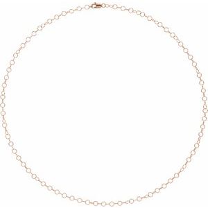 14K Rose 3.5mm Round Cable 16" Chain - BN & CO JEWELRY