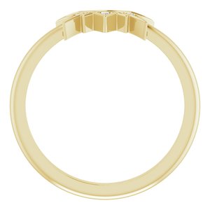 14K Yellow .03 CTW Natural Diamond Sunburst Contour Band - BN & CO JEWELRY