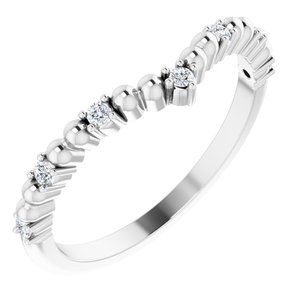 14K White 1/10 CTW Diamond Contour Band - BN & CO JEWELRY