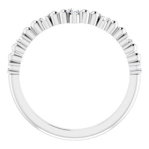 14K White 1/10 CTW Diamond Contour Band - BN & CO JEWELRY