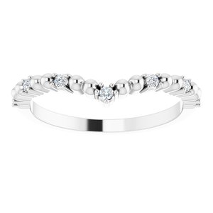 14K White 1/10 CTW Diamond Contour Band - BN & CO JEWELRY