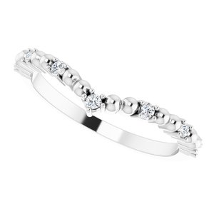 14K White 1/10 CTW Diamond Contour Band - BN & CO JEWELRY