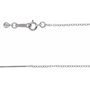 Rhodium-Plated Sterling Silver 1.1 mm Adjustable Threader Cable 16-22" Chain - BN & CO JEWELRY