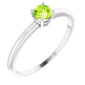 Sterling Silver 3 mm Imitation Peridot Ring - BN & CO JEWELRY