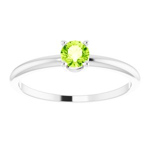 Sterling Silver 3 mm Imitation Peridot Ring - BN & CO JEWELRY