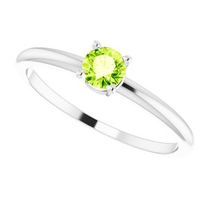 Sterling Silver 3 mm Imitation Peridot Ring - BN & CO JEWELRY