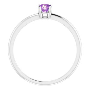 Sterling Silver 3 mm Imitation Amethyst Ring - BN & CO JEWELRY