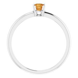 Sterling Silver 3 mm Imitation Citrine Ring - BN & CO JEWELRY