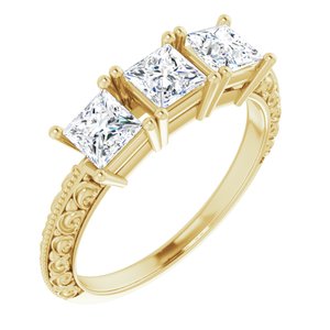 14K Yellow 1 CTW Diamond 3-Stone Anniversary Band - BN & CO JEWELRY