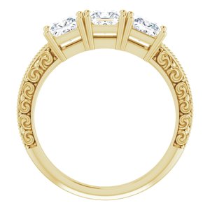 14K Yellow 1 CTW Diamond 3-Stone Anniversary Band - BN & CO JEWELRY