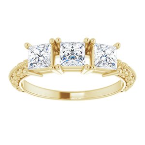 14K Yellow 1 CTW Diamond 3-Stone Anniversary Band - BN & CO JEWELRY