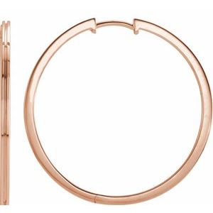 14K Rose 30 mm Grooved Hoop Earrings - BN & CO JEWELRY