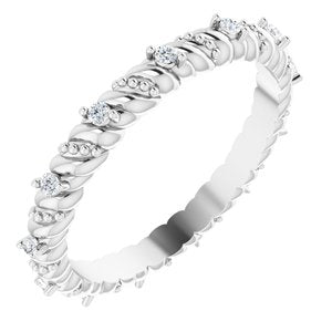 14K White 1/10 CTW Natural Diamond Accented Eternity Band Size 6 - BN & CO JEWELRY