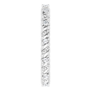 14K White 1/10 CTW Natural Diamond Accented Eternity Band Size 6 - BN & CO JEWELRY