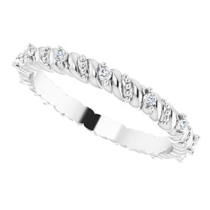 14K White 1/10 CTW Natural Diamond Accented Eternity Band Size 6 - BN & CO JEWELRY