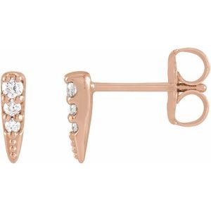 14K Rose .07 CTW Natural Diamond Spike Earrings - BN & CO JEWELRY