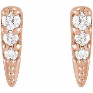 14K Rose .07 CTW Natural Diamond Spike Earrings - BN & CO JEWELRY