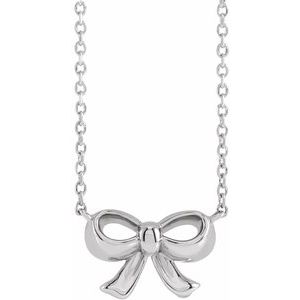 Sterling Silver Bow 18" Necklace - BN & CO JEWELRY