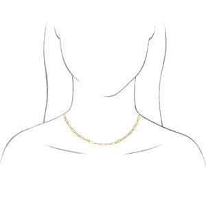 18K Yellow Gold-Plated Sterling Silver 3.85 mm Elongated Flat Link 16" Chain - BN & CO JEWELRY