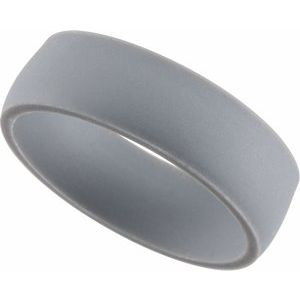 Gray Silicone 7 mm Dome Comfort-Fit Band - BN & CO JEWELRY