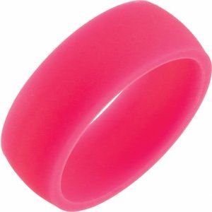 Pink Silicone 7 mm Dome Comfort-Fit Band - BN & CO JEWELRY