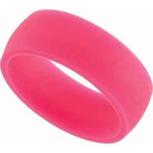 Pink Silicone 7 mm Dome Comfort-Fit Band - BN & CO JEWELRY