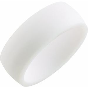 White Silicone 7 mm Dome Comfort-Fit Band - BN & CO JEWELRY