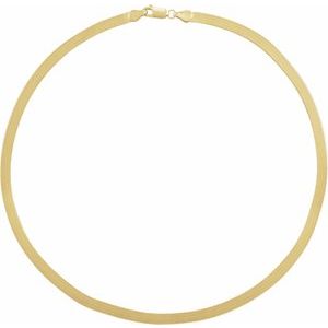 14K Yellow 4.6 mm Flexible Herringbone 24" Chain - BN & CO JEWELRY